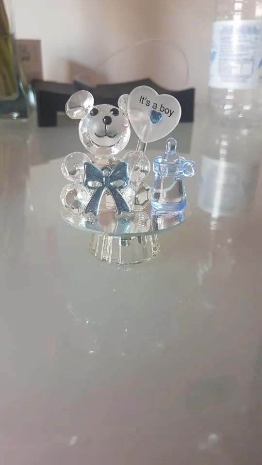 K5 стеклянный медведь соска для крещения Baby Shower Сувениры вечерние крестины раздача подарочные свадебные сувениры и подарок для гостей 30 шт