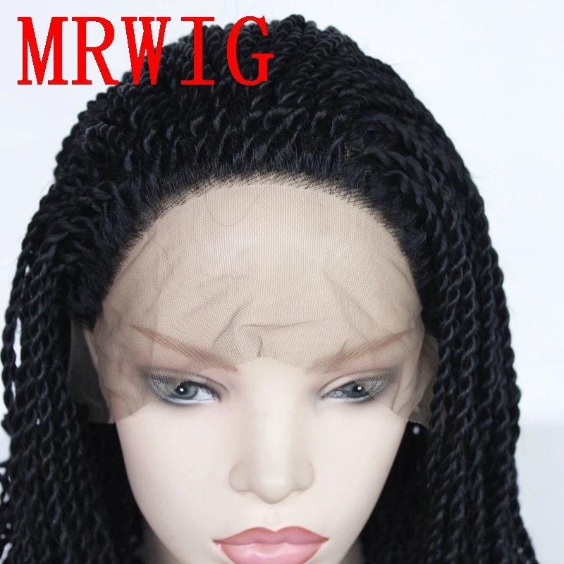 MRWIG 2x твист парик с косами 26in 250% плотность синтетический передний для женщин