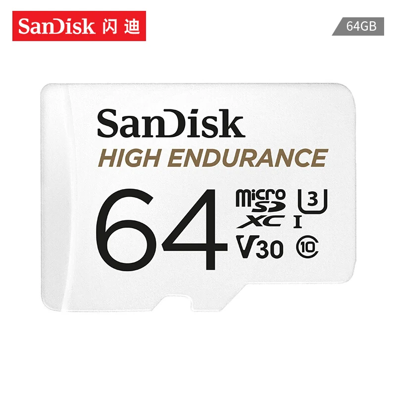 64 ГБ Карта памяти SanDisk высокая выносливость видео мониторинг 32 Гб 64 Гб MicroSD карта SDHC/SDXC класс 10 U3 V30 TF карта для видео мониторинга - Емкость: 64 ГБ