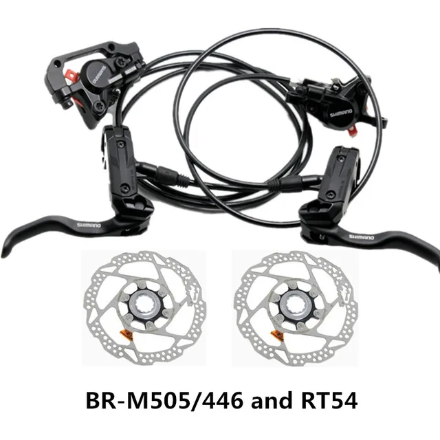 M505 and RT54 SHIMANO BR-M505/446 масляный поддон горный велосипед гидравлический тормоз вертикальный цилиндр тормоза 800 мм-1300 мм и G3/RT56/RT54 диск - Цвет: M505 and RT54