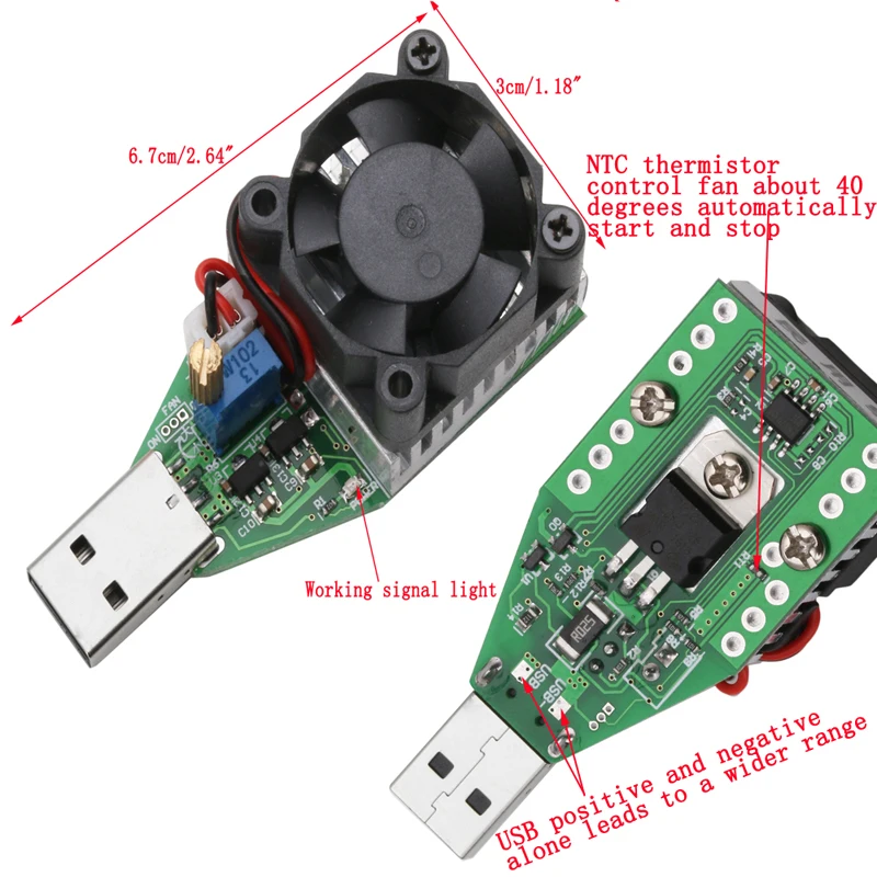 OOTDTY Новый DC 3 7 ~ 13V USB 15 Вт Регулируемая Постоянный ток Электронные нагрузки