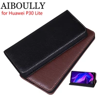 aiboully for huawei p30 lite case soft silicone back flip leather for nova 4e cover original case hard fundas phone bag capas