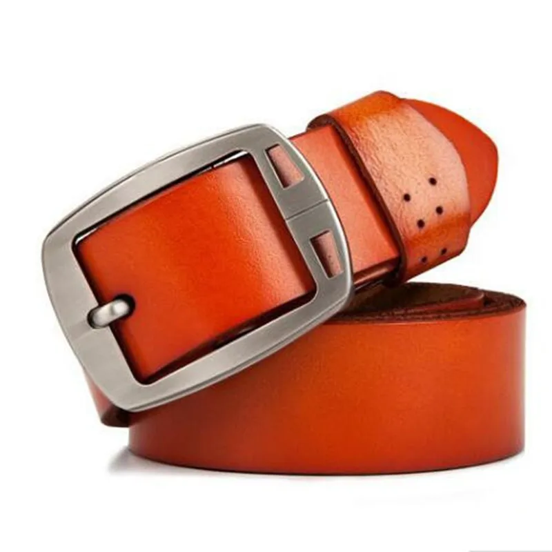 Ремень мужской из натуральной воловьей кожи роскошный пояс с пряжкой пластиной 9