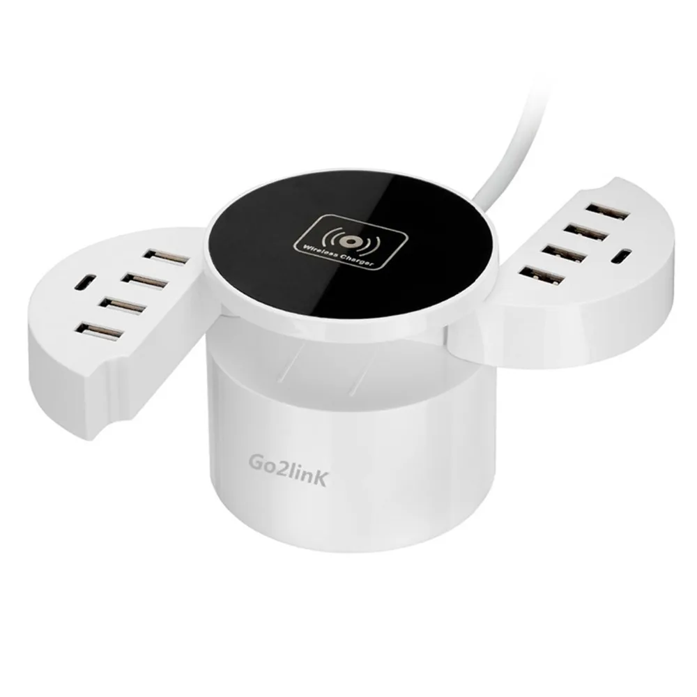 10А 10 портовый USB Type C быстрое настенное Беспроводное зарядное устройство
