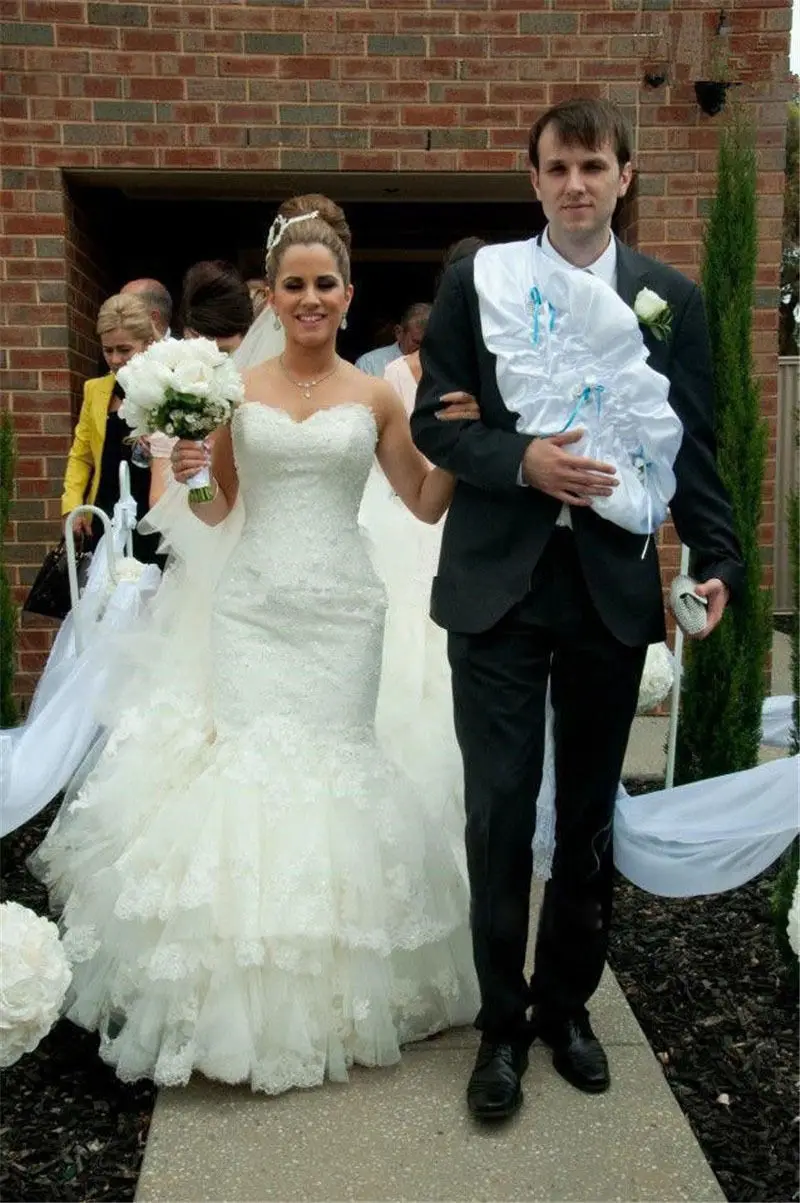 

Женское свадебное платье с длинным шлейфом, сексуальное роскошное кружевное платье в несколько рядов, 2020