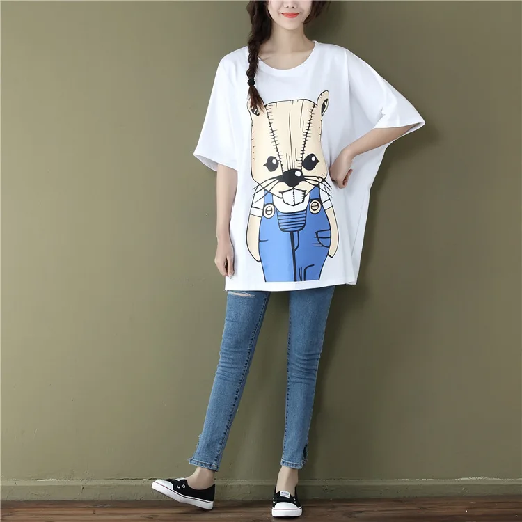 2019 Летняя женская футболка большого размера d Повседневная Свободная с круглым