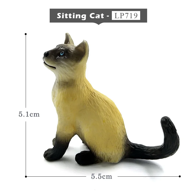 Sitting Cat Сельскохозяйственная имитация кошки мини-модель животного маленькая пластиковая фигурка домашний декор фигурка украшения аксессуары современный подарок для детей игрушки - Цвет: Sitting Cat