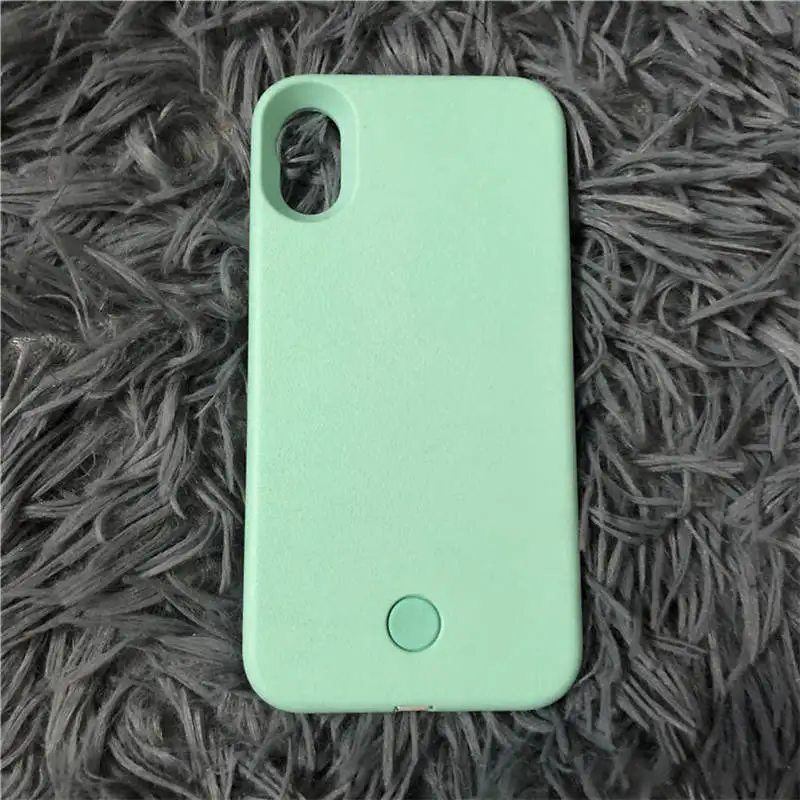 Green Роскошный светящийся чехол для телефона для iPhone 6, 6s, 7, 8 Plus, X, идеальный селфи светильник, светящийся чехол для samsung S8, S9 plus, чехол - Цвет: Green