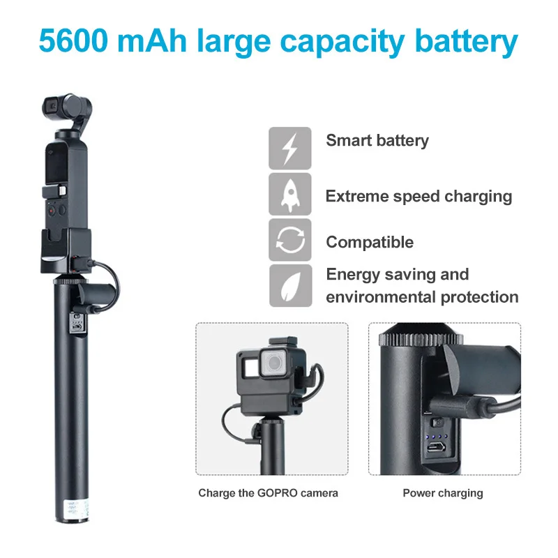 Высокое качество ручной аккумулятор 5200 мАч палка для селфи монопод GoPro OSMO