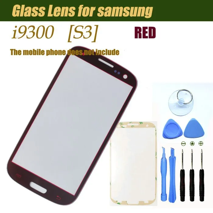 Red Original Outer Touch Screen Top Glass for Samsung Galaxy S3 SIII i9300 i535 L710 i747 T999 + 8Tools Free Adhesives | Мобильные
