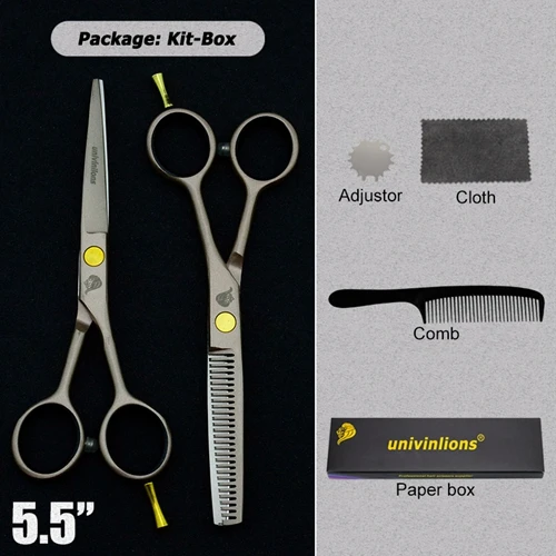 5509-KIT 5,5/" золотые ножницы univinlions ножницы для волос японская Парикмахерская Ножницы парикмахерские принадлежности Парикмахерские ножницы - Цвет: 5509-KIT
