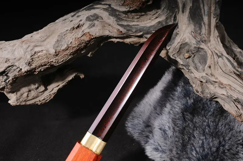 Китайский меч прямой династии Тан дамасский свернутый стальной японского