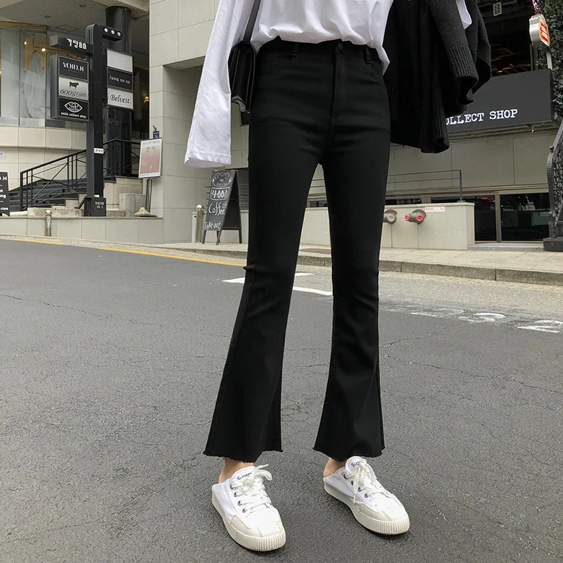 

New Skinny Jeans Women 2019 High Elasticity Harajuku Flares Pants Fashion Casual Trousers Korean Thin waist Feet Pencil Pants