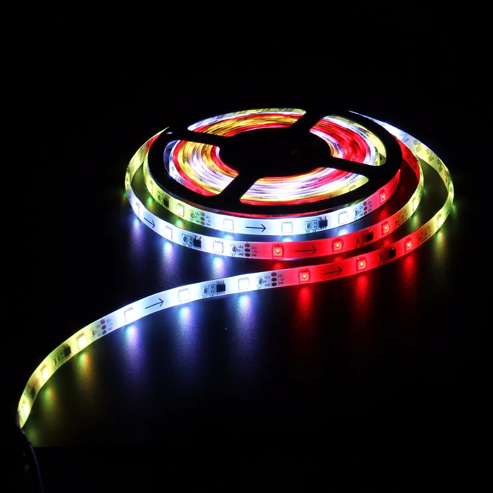 SMD 5050 Автоматическая RGB светодиодный комплект полосы света 5 м 150 светодиодный s DC 12 В водонепроницаемый IP65 гибкая светодиодная лента с адаптером питания 24 Вт США ЕС Великобритания вилка