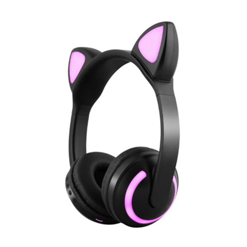 Bluetooth-наушники гарнитура беспроводные с кошачьими ушками светящиеся