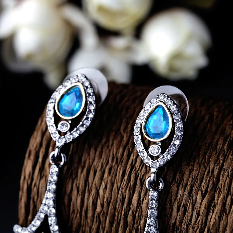 Новый дизайн индийские фиолетовые серьги свисающие капли сжигающие подвески из