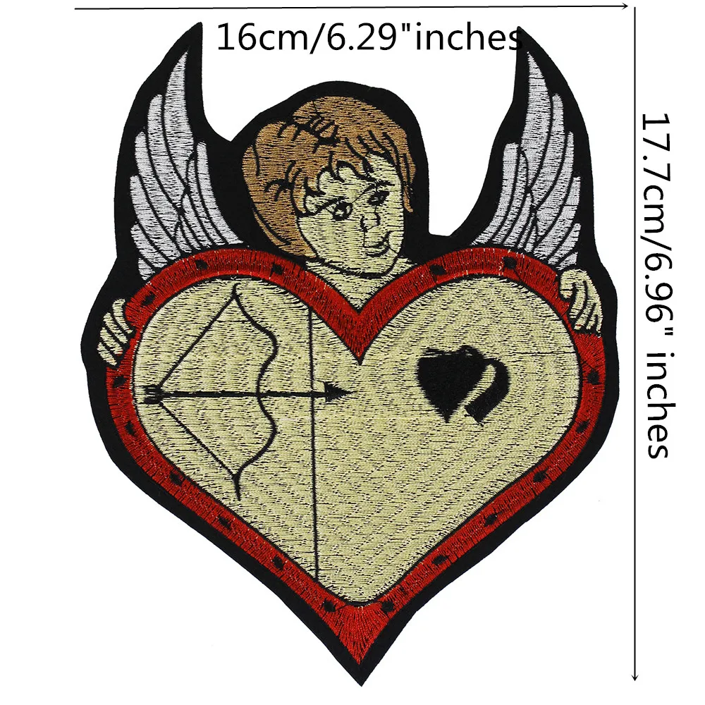 Вышивка Крыло ангела аппликация в форме сердца вышивка Купидон сделай сам утюжок