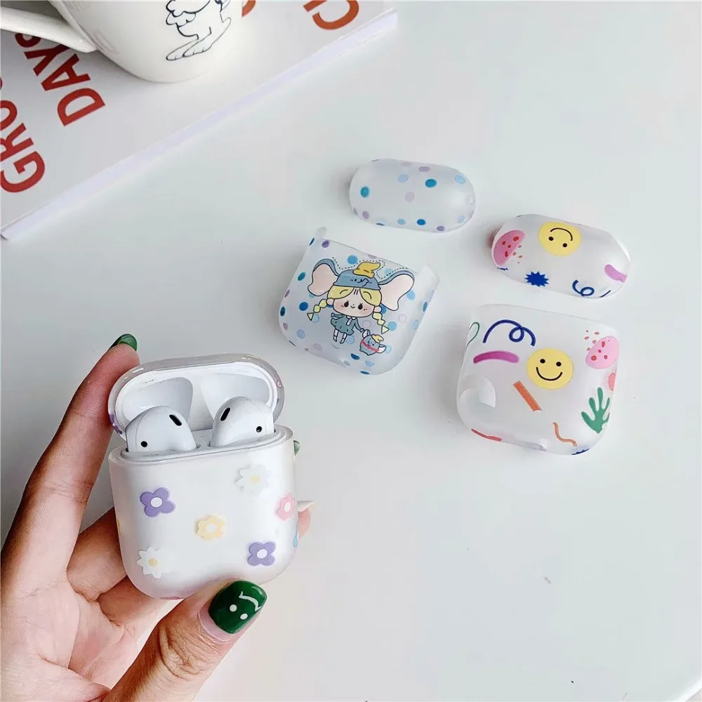 Чехол для наушников для Airpods, чехол, роскошный, скраб, Дамбо, цветок, любовь, Жесткий Чехол для наушников, защитный чехол, аксессуары для Apple Airpods