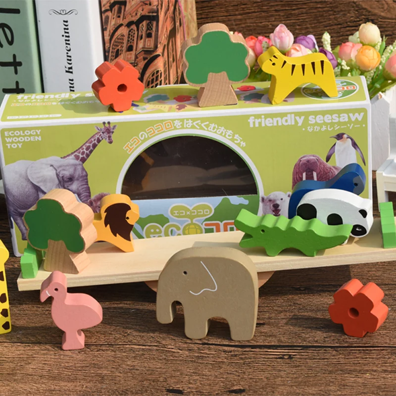 Красочные деревянные качели игрушки балансирующая игрушка для животных