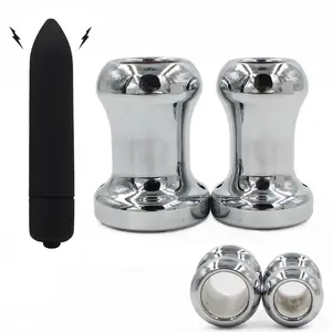 Анальная пробка YEMA с пустотелыми отверстиями, металлическая Анальная пробка большое влагалище с пулей, мини-вибратор для стимуляции клитора, интимные игрушки для мужчин и женщин