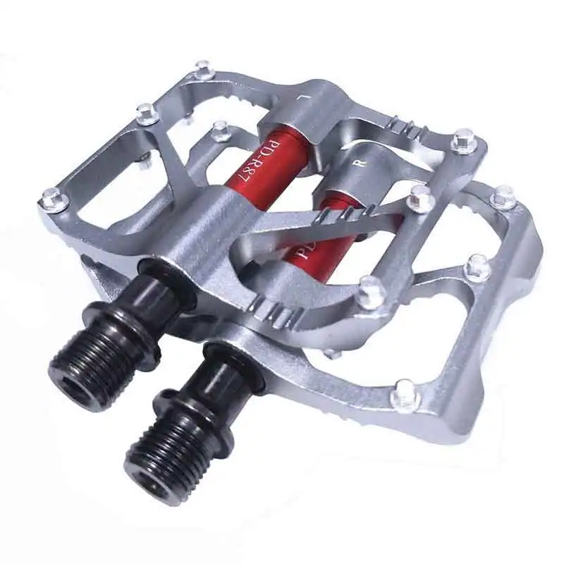 Silver For Road Bike Педали для горного велосипеда, педали для шоссейного велосипеда, 3 подшипника, Аксессуары для велосипеда, запчасти для езды на велосипеде, сверхлегкие, MTB, одна пара - Цвет: Silver For Road Bike