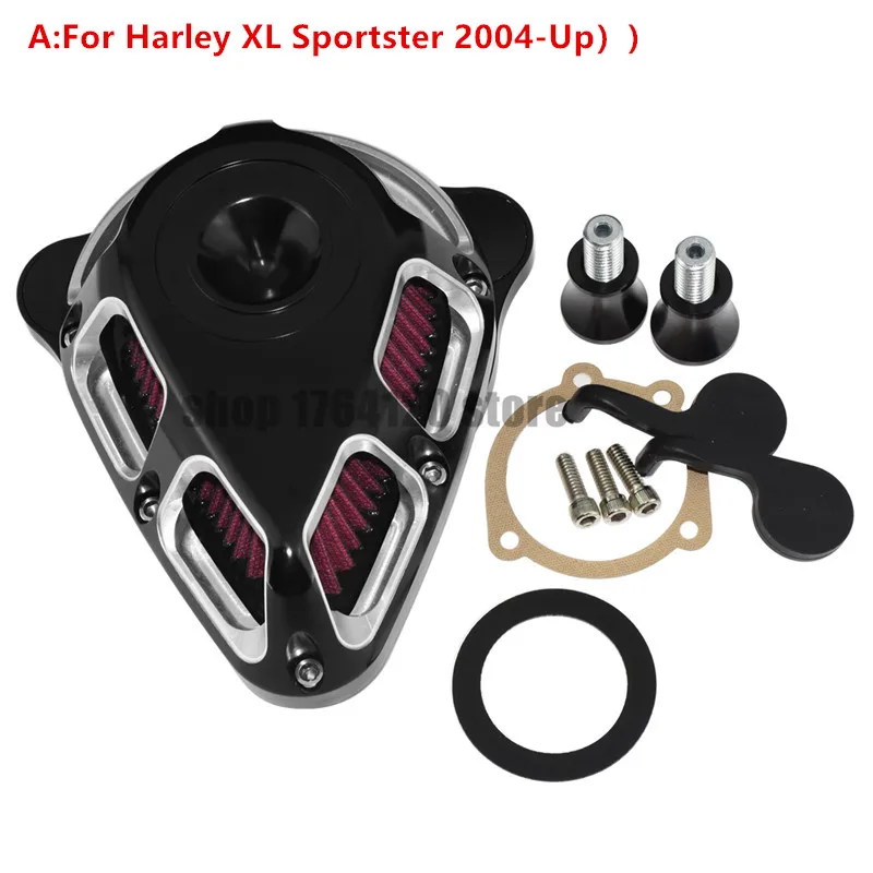 with logo Motorcycle Air Inflow Intake Filter For Harley Sportser XL 883 1200 04-19 Touring Street Road Glide 08-18 Dyna FXDLS Softail - Цвет: with logo