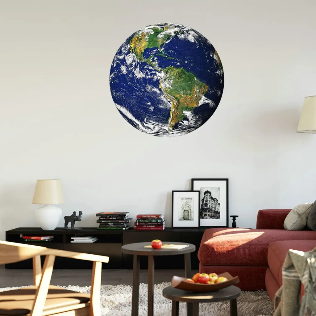 С украшением в виде бабочки 30 см 3D большой луна люминесцентные стены стикеры