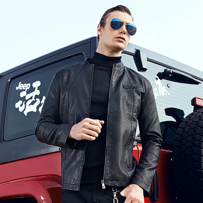 

new 2019 men casual jacket. Fashion jacket. leather jacket mens
