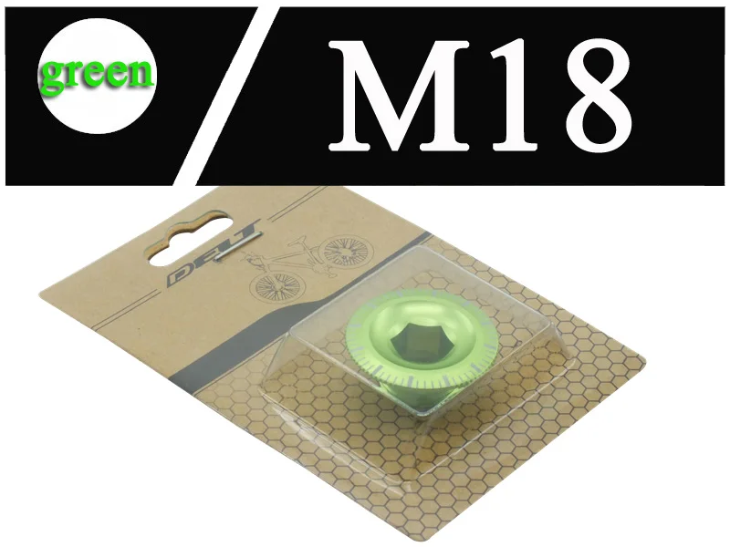 green M18 MTB дорожный горный велосипед Крынка на звездочку Болт колпачок для гайки и винта для Shimano 1x M15 M18 M20 фиксирующий кривошипный болт велосипедная цепь - Цвет: green M18