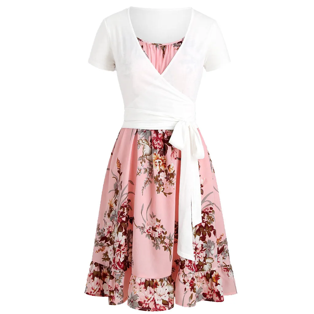 Платье женское повседневное с цветочным рисунком|Женские платья| |