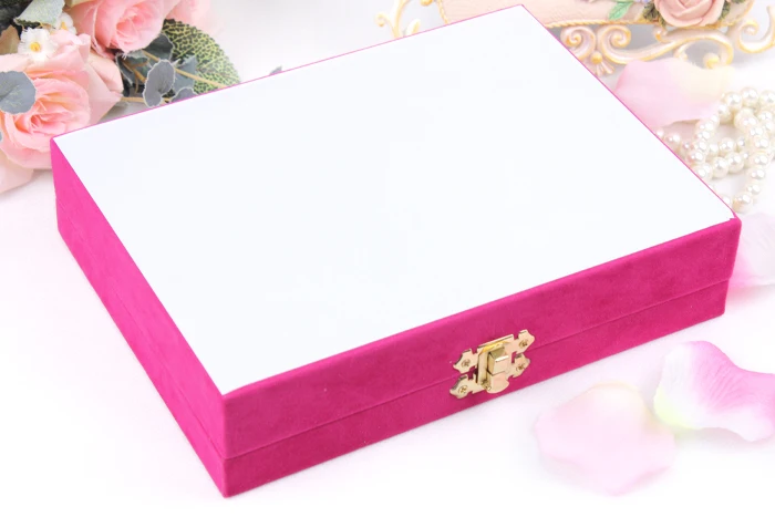 Ярко-розовый ожерелье дисплея коробка шкатулка защитное стекло подвесной