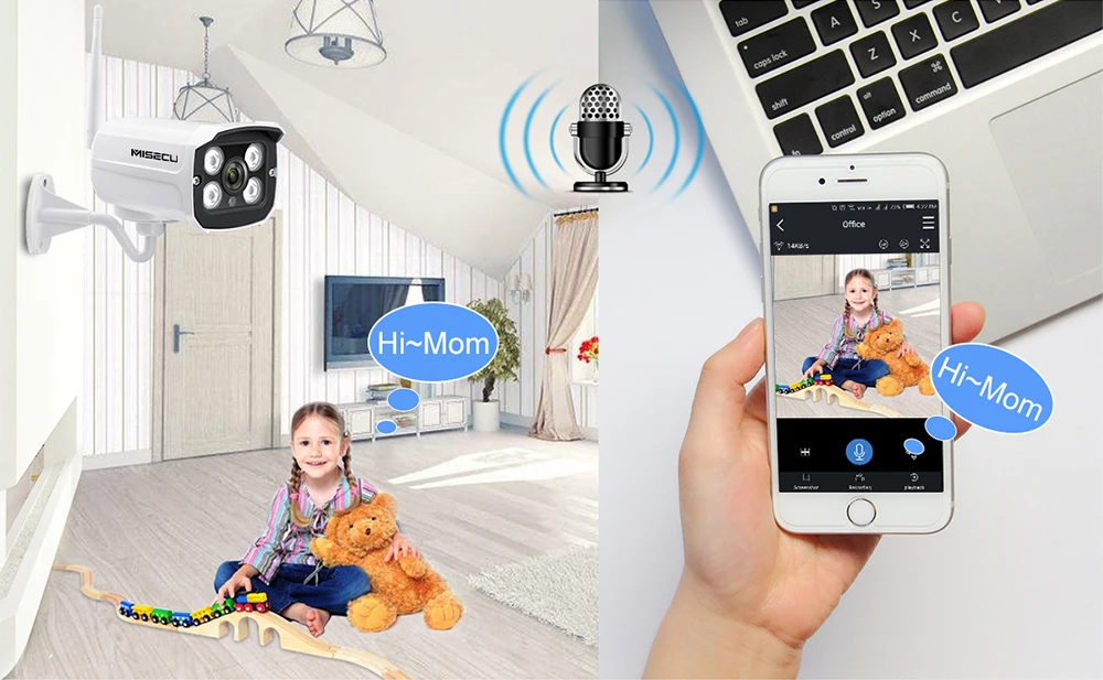 MISECU 4CH WI FI система NVR Plug & Play комплект 960P1080P VGA HDMI 1.3MP Беспроводной IP Камера Аудио