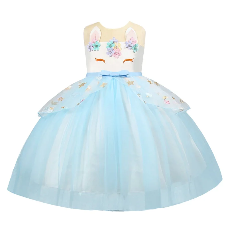 Unicorn Party Dress Kids Dresses For Girls Summer Clothes Birthday Tutu Girl Children Elegant Princess | Детская одежда и обувь