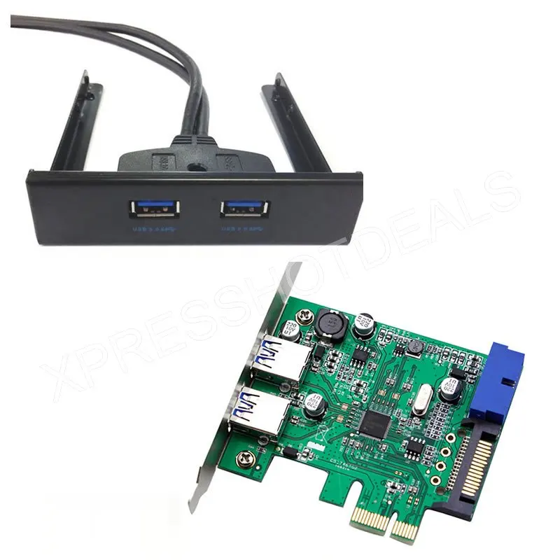 PCI E Express 2 порта USB 3 0 адаптер для карты с передней панелью 0|usb 3.0 card|pci expressport pci express |