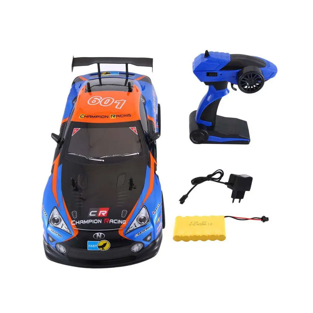 blue and orange Детские игрушки на радиоуправлении 1/10, 700 мА/ч, 2,4 г, 1:10, 25 км/ч, плоский спортивный Дрифтерный автомобиль, радиоуправляемая гоночная модель, Игрушечная машина для детей, мальчиков, подарок, штепсельная вилка европейского стандарта - Цвет: blue and orange