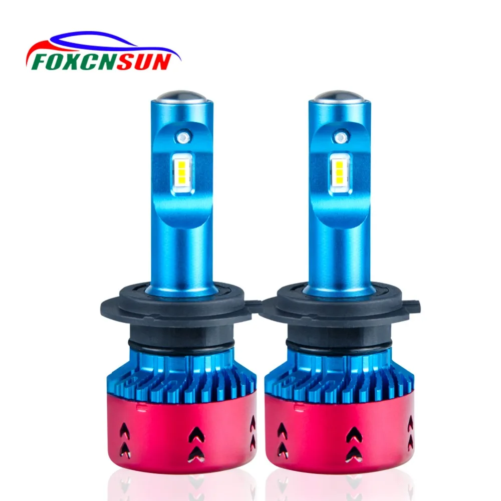Foxcnsun Led H4 H7 Car Headlight Bulbs LPW Mini Type H15 H1 H3 H11 Bulb HB4 HB3 9006 9005 16000LM 6500K 12V Auto Lamp | Автомобили и