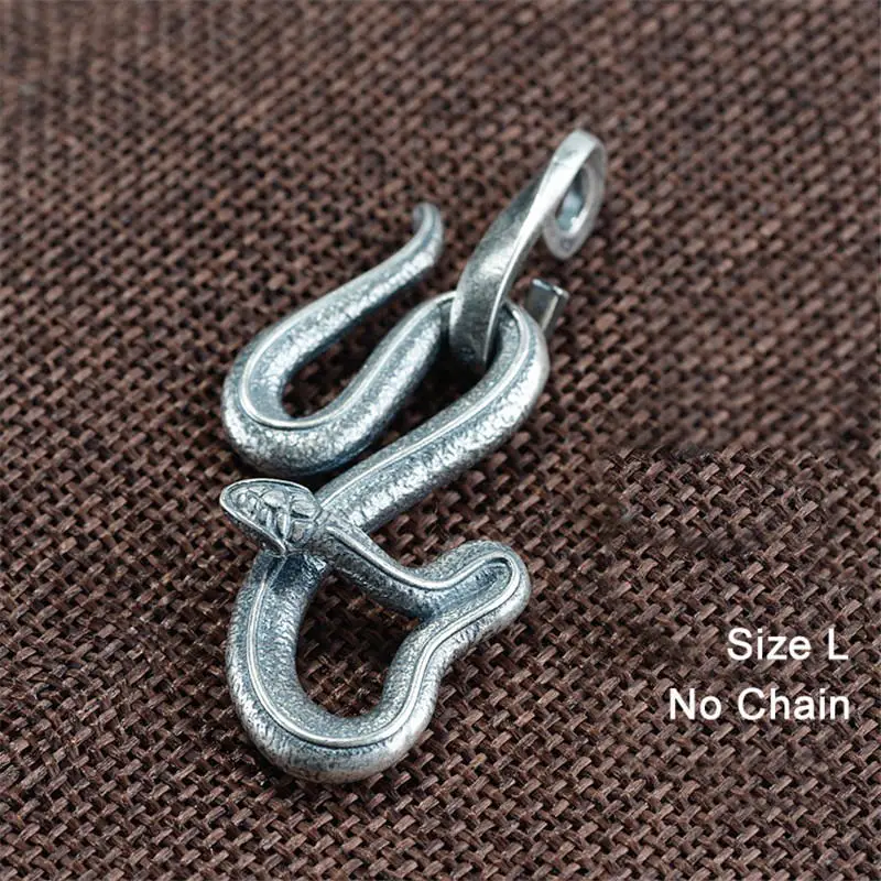 Size L - no chain V. YA, Ретро стиль, 925 пробы, серебряный, мужской кулон в форме змеи, панк, готика, подвески для мужчин, мужской, серебро, Стерлинговое серебро, ювелирные изделия - Окраска металла: Size L - no chain
