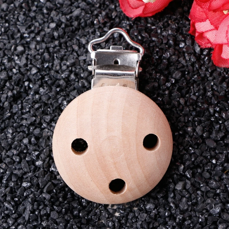 Деревянные детские круглые соски зажимы для пустышки 3 отверстия|round pacifier|clip