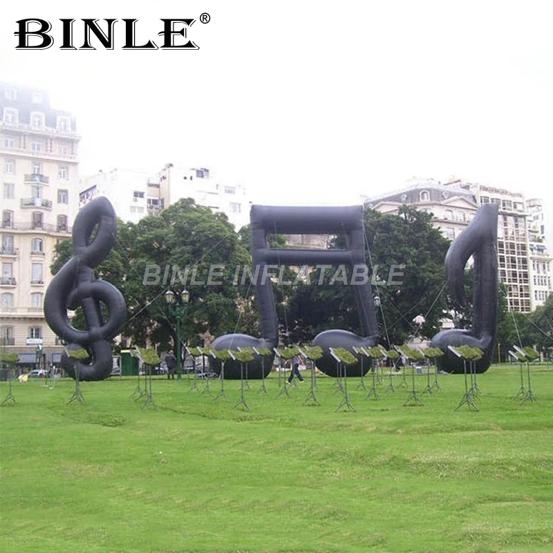 

Индивидуальные рекламные модели Оксфорд материал черный гигантский надувной Примечание для музыкального фестиваля украшения событий