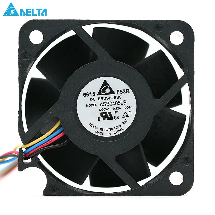 Для delta ASB0405LB DC 5V 0.12A 40x40x15 мм квадратный Вентилятор охлаждения pwm 4 контактный|fan