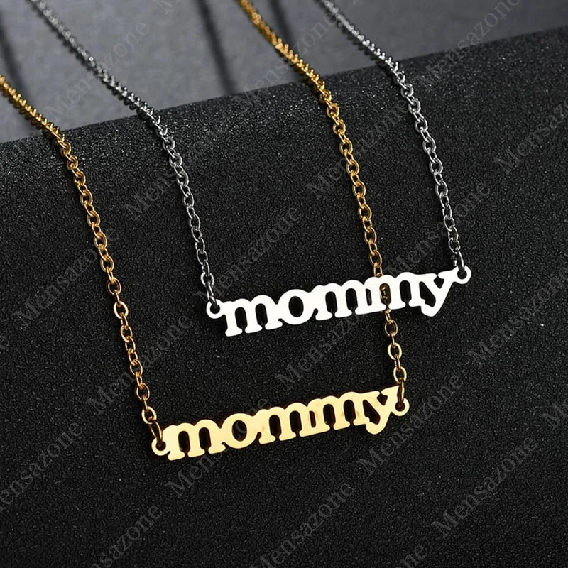 MENSAZONE Love Mama Цепочки и ожерелья s Подвески Нержавеющая сталь мама буквы Мода Для
