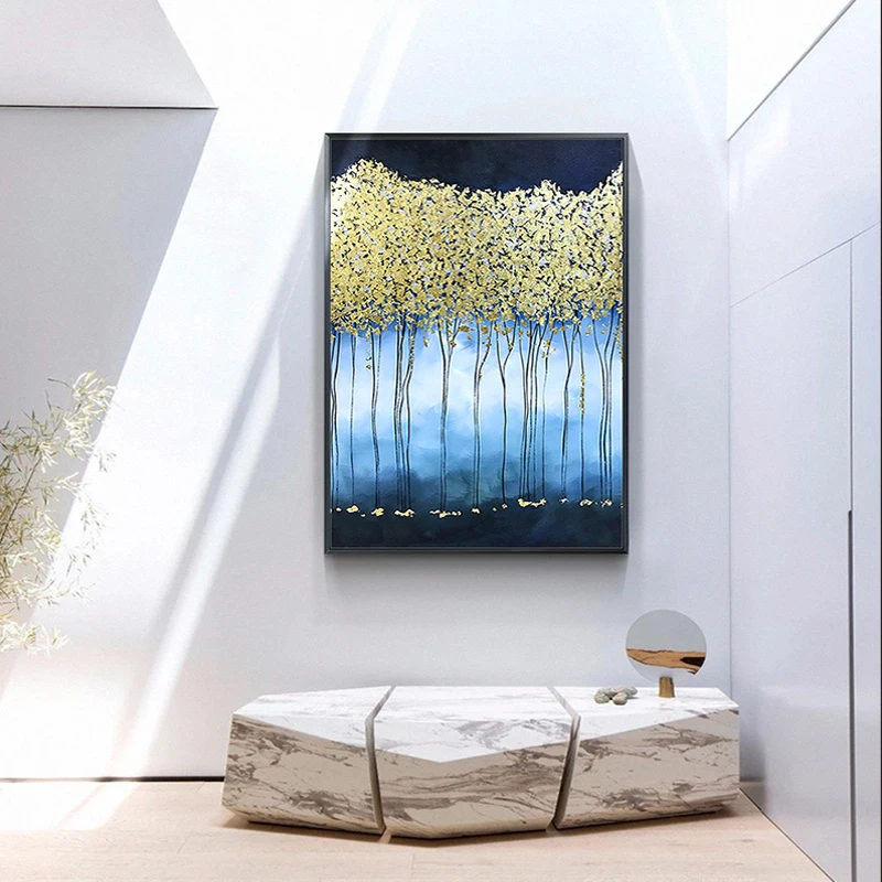 Modern Abstract Decorative Wall Art Blue Canvas Painting Print Picture and Poster for Living Room Bedroom Home Decor Unframed | Дом и сад