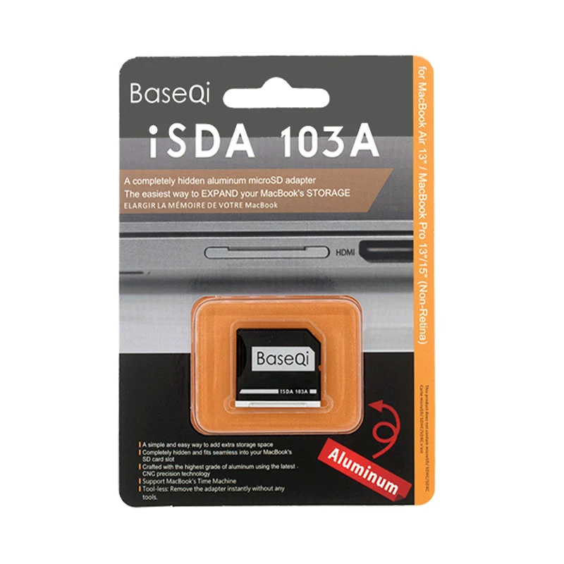 Адаптер для Micro SD /TF карт BaseQi NinjaDrive устройство чтения памяти MacBook Air 13 дюймов и Pro 13/15