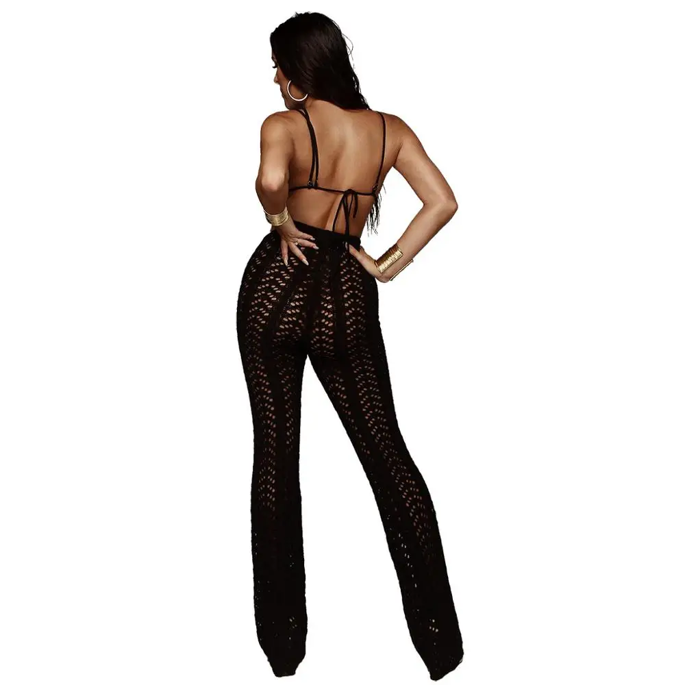 

Knit Women Pants Bikini Cover Up Beachwear See through Hot Summer Bottoms Trousers Club wear ZSC-Z027