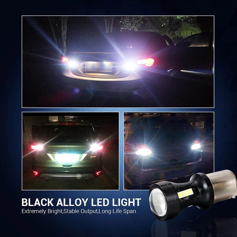 2pcs 1156 BA15S BAU15S P21W No Error 1157 BAY15D P21/5W LED Bulb 3030 18SMD Car Back Up Tail Lamp Brake Turn Signal Light 12V | Автомобили