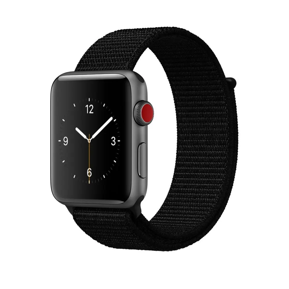 Black Ремешок для Apple Watch 44 мм 40 мм 42 мм 38 мм дышащий нейлоновый ремешок для iWatch серии 5 4 3 2 1 сменный ремешок спортивный ремень-петля - Цвет ремешка: Black