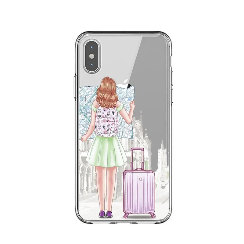 TPU Мягкие силиконовые чехлы для путешествий для девочек, Bff, Best Friends Forever, чехол для iPhone 7, 6, 6 S, 8 Plus, X, XR, XS, MAX, 5S, SE, 5, Coque - Цвет: TPU