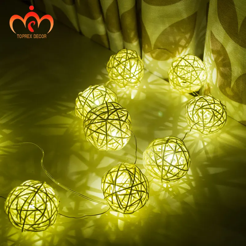 Toprex 3 м длина 30 шт ротанговый шар LED медная Гирлянда для фестиваля света DIY