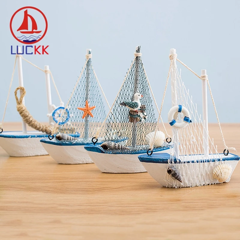 Деревянная модель корабля LUCKK 14 см ручной работы в стиле ретро домашний