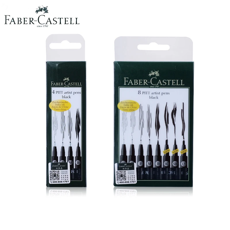 Faber-Castell Fineliner пигментный лайнер водонепроницаемый черные чернила 0,1 0,3 0,5 0,7 мм эскиз ручка для рисования манга дизайн Прямая поставка